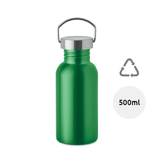 Borraccia in acciaio inox riciclato con coperchio e manico da 500ml