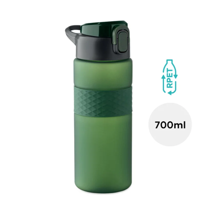 Borraccia in RPET con impugnatura in silicone e coperchio flip-top 700ml
