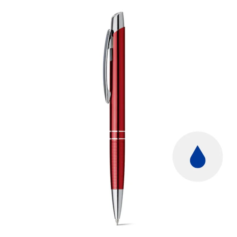 Penna a sfera in alluminio con clip refill blu