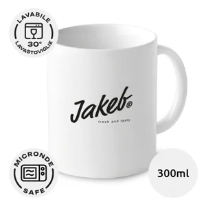 Tazza in ceramica bianca da 300ml con scatola regalo bianca