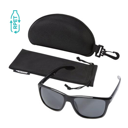 Occhiali da sole sportivi in RPET con lenti UV400 polarizzate in custodia