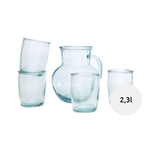 Set di 4 bicchieri da 430ml con caraffa da 2l in vetro riciclato  