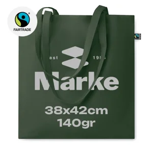 Shopper in cotone Equo Solidale a marchio Fairtrade con manici lunghi da 140gr 38X42cm