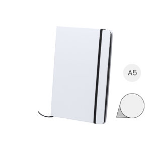 Block notes A5 con copertina in carta con fogli neutri e bordo colorato in coordinato