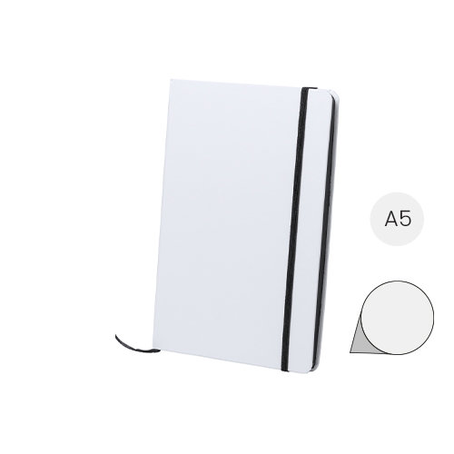 Block notes A5 con copertina in carta con fogli neutri e bordo colorato in coordinato