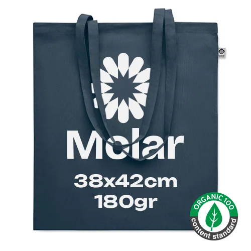 Shopper in cotone biologico con manici lunghi da 180g 38x42cm
