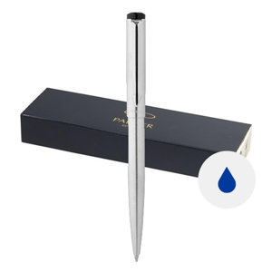 Penna a sfera Parker in acciaio inossidabile con meccanismo a rotazione e refill blu