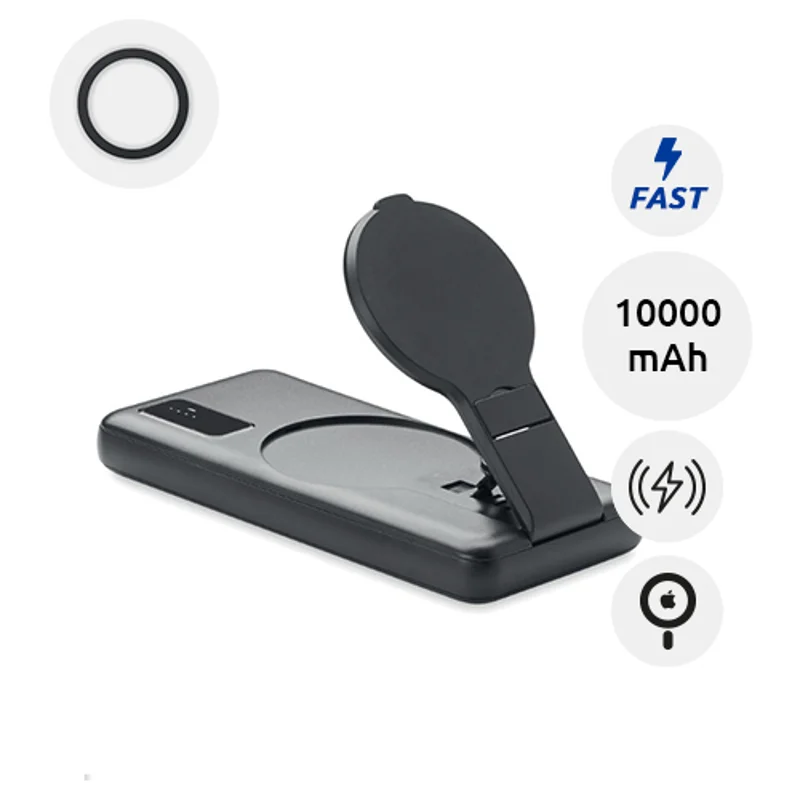 Power bank wireless magnetico 15W da 10.000 mAh con base magnetica per telefono
