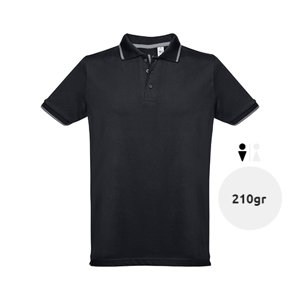 Maglietta polo da uomo colori assortiti in tessuto piqué a maniche corte taglio aderente 100% cotone 210gr