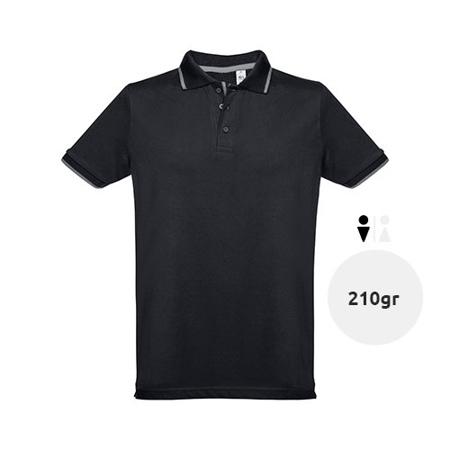 Maglietta polo da uomo colori assortiti in tessuto piqué a maniche corte taglio aderente 100% cotone 210gr
