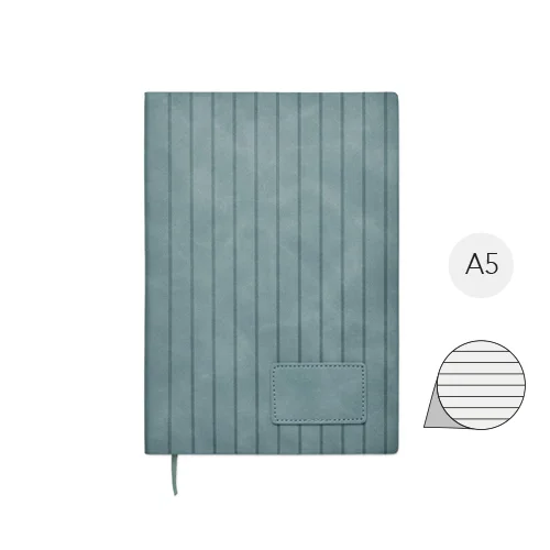 Block notes A5 in PU fumé riciclato e fogli a righe in carta riciclata