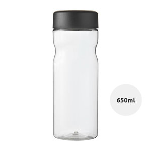 Borraccia da 650 ml realizzata in plastica con tappo a vite