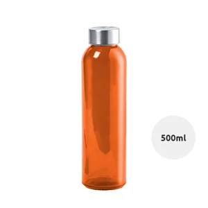 Borraccia in vetro colorato da 500 ml e tappo in acciaio inossidabile in confezione regalo