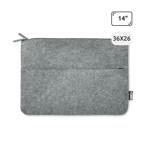 Custodia porta pc da 14" in RPET con tasca frontale e zip 36x26cm