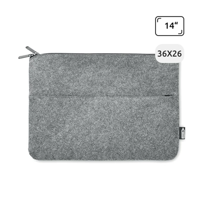 Custodia porta pc da 14" in RPET con tasca frontale e zip 36x26cm