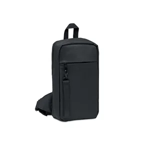 Borsa a tracolla in RPET con scomparto principale imbottito e tracolla regolabile 17x7x28cm