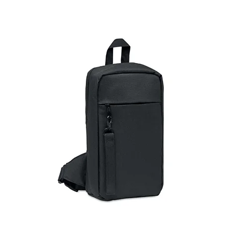 Borsa a tracolla in RPET con scomparto principale imbottito e tracolla regolabile 17x7x28cm