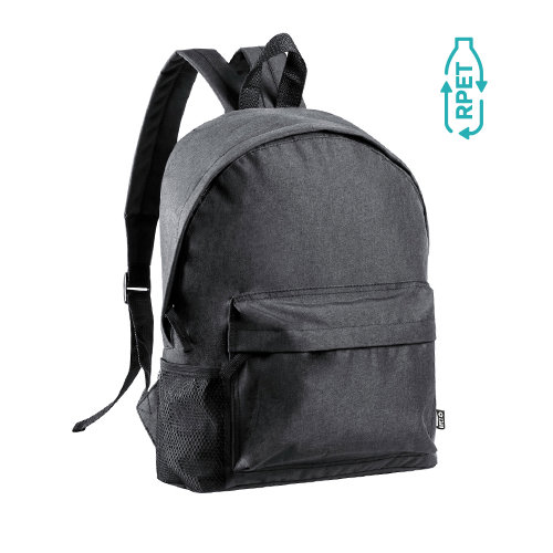 Zaino in poliestere 600D RPET con spallacci e schienale imbottiti 28x38x12cm