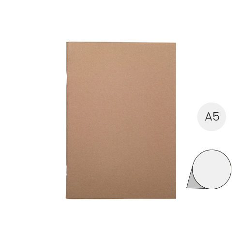 Block note A5 con 32 fogli neutri e copertina in carta Kraft personalizzabile