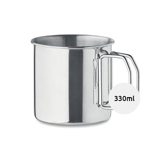 Tazza in acciaio inox con manico pieghevole 330 ml