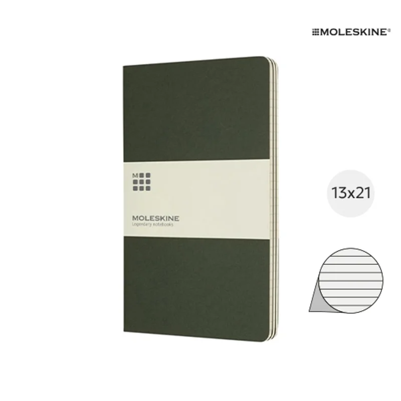 Taccuino Moleskine Cahier con angoli arrotondati e fogli a righe color avorio 13x21cm