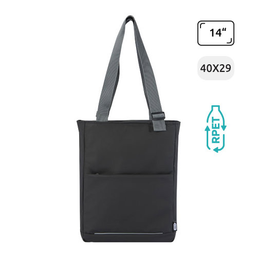 Borsa impermeabile porta PC da 14" in materiale riciclato certificato GRS 29.5x12x40cm