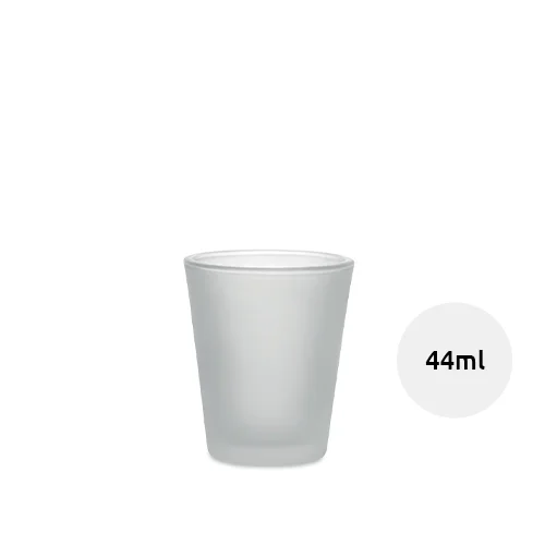 Bicchierino in vetro con finitura satinata da 44ml ideale per sublimazione