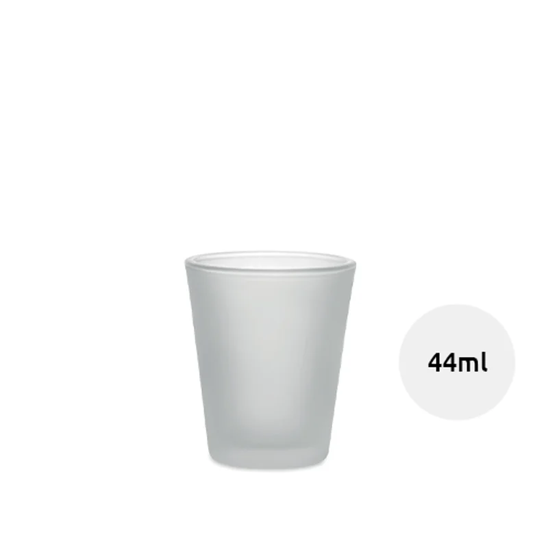 Bicchierino in vetro con finitura satinata da 44ml ideale per sublimazione