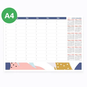 Planning da tavolo con fogli Personalizzati formato A4. Possibilità di richiedere anche il progetto grafico