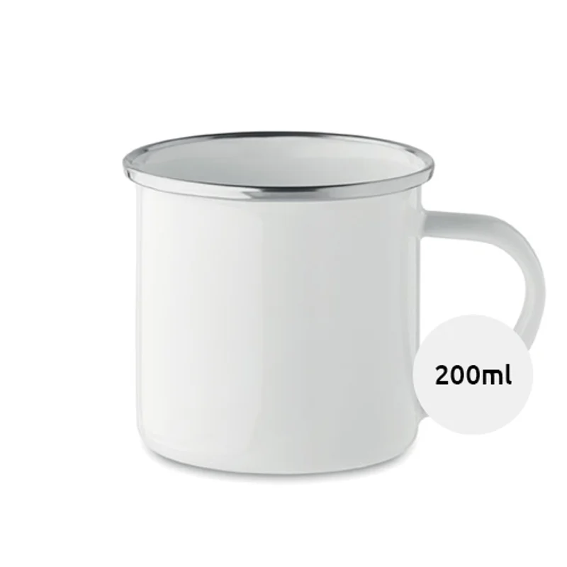 Tazzina Vintage in metallo da 200ml personalizzata in Sublimazione