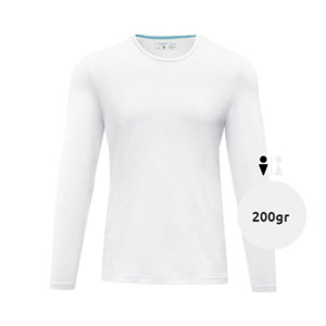 Maglietta da uomo a maniche lunghe colori assortiti a girocollo in cotone biologico ed elastan 200gr