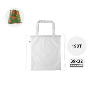 Sacca zaino in RPET totalmente personalizzabile con lacci colorati e chiusura a coulisse da 190T 32×39cm