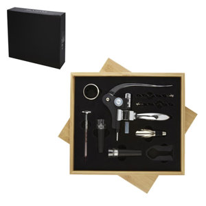 Set per vino da 9 pezzi Malbick fornito in elegante confezione regalo in bambù