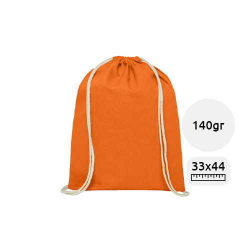 Sacca in cotone con chiusura a coulisse in diverse colorazioni da 140gr 33X44cm