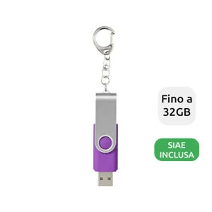 Chiavetta USB in plastica e alluminio di vari colori con portachiavi da 1GB a 32GB