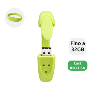 Chiavetta USB in silicone modello a bracialletto disponibile in vari colori da 1Gb a 32GB