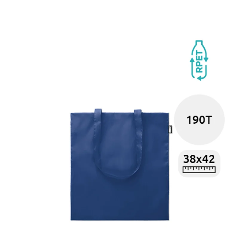 Shopper in RPET con manici lunghi disponibile in vari colori da 190T 38x42cm