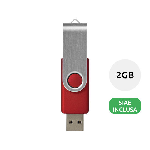 Chiavetta USB in plastica e alluminio in diverse colorazioni da 2 GB