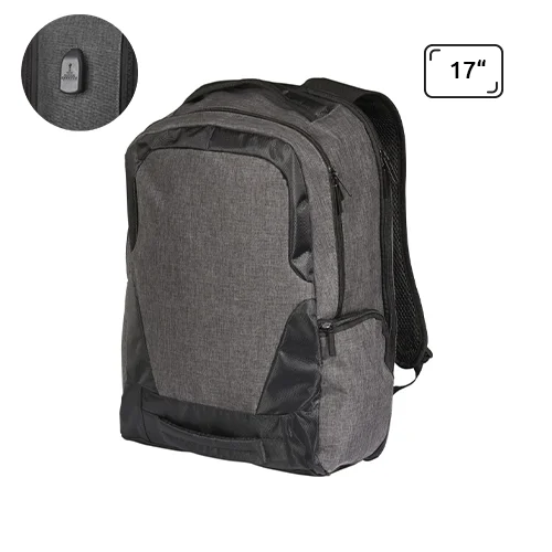 Zaino porta pc multitasca da 17'' in poliestere 600D con protezione RFID e spallacci imbottiti