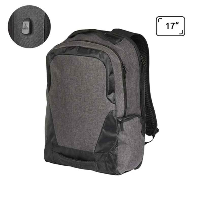 Zaino porta pc multitasca da 17'' in poliestere 600D con protezione RFID e spallacci imbottiti