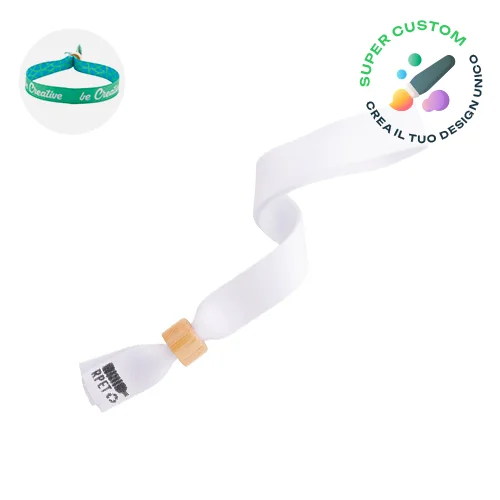 Braccialetto personalizzabile in RPET con chiusura in bambù