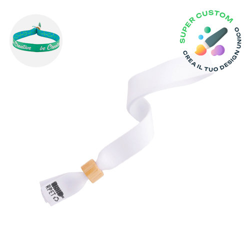 Braccialetto personalizzabile in RPET con chiusura in bambù