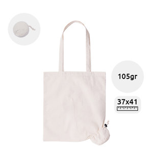 Shopper richiudibile in 100% cotone e ini colore naturale da 105gr 37x41cm