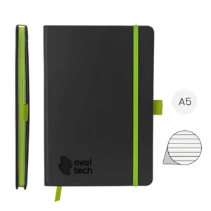 Block notes A5 con copertina rigida e 80 pagine a righe color crema bordo fogli colorato