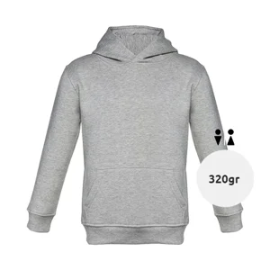 Felpa da bambino unisex colori assortiti con cappuccio e tasca a marsupio in cotone e poliestere 320gr