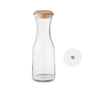 Caraffa in vetro riciclato con coperchio in sughero da 1l