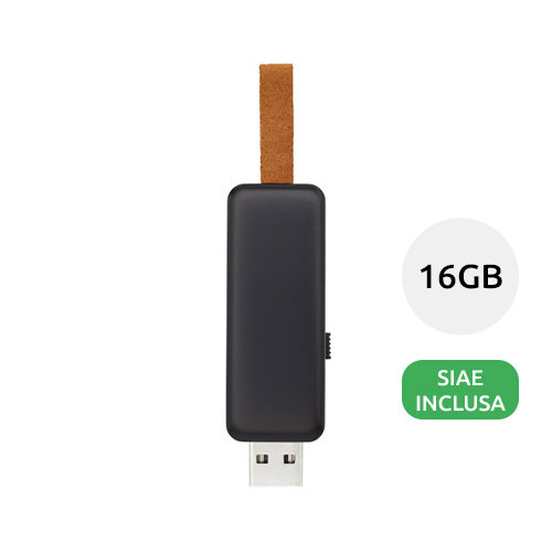 Chiavetta USB in plastica e cordino con personalizzazione luminosa da 16GB