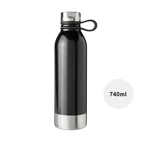 Borraccia in acciaio inox da 740 ml con tappo a vite e occhiello in silicone