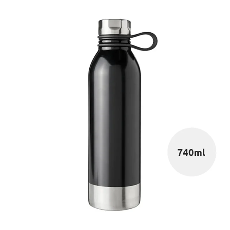 Borraccia in acciaio inox da 740 ml con tappo a vite e occhiello in silicone