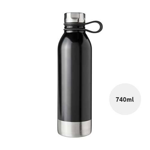 Borraccia in acciaio inox da 740 ml con tappo a vite e occhiello in silicone